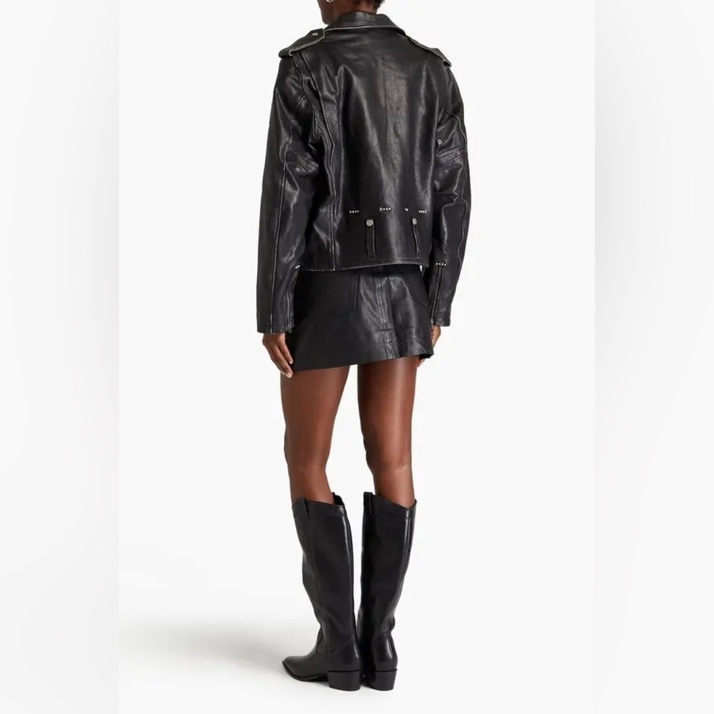 RE/DONE Black Leather Classic Moto Jacket - Picture 6 of 13